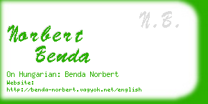 norbert benda business card